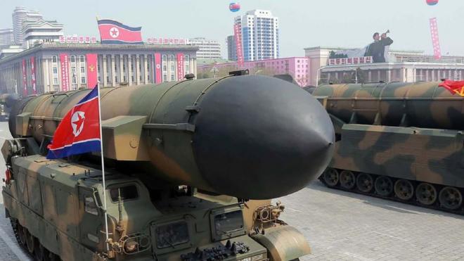 North Korean missile during Pyongyang parade
