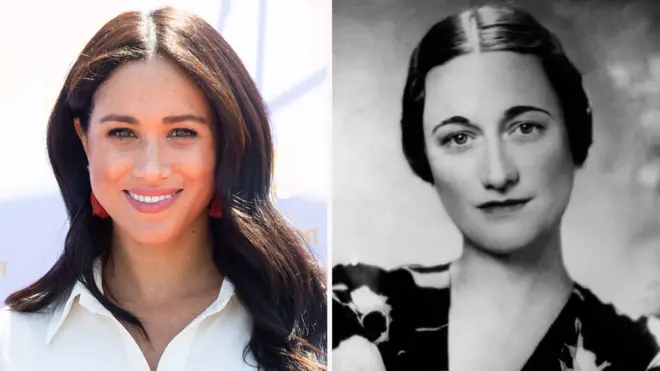 La duquesa de Sussex, Meghan Markle (izq.) y Wallis Simpson