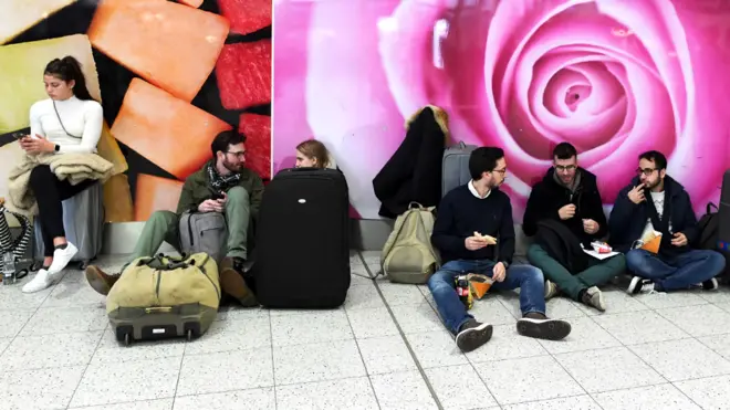 Passengers at Gatwick Airport
