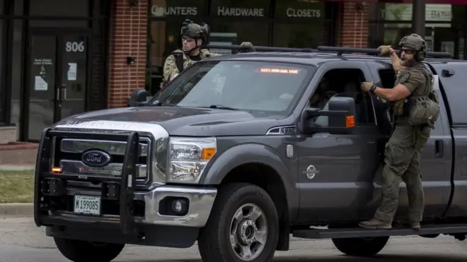 A large number of police have been deployed to find the suspect who is described as "armed and dangerous"