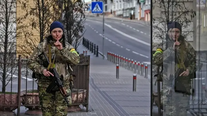 የዩክሬን ወታደር ኪዬቭ ውስጥ