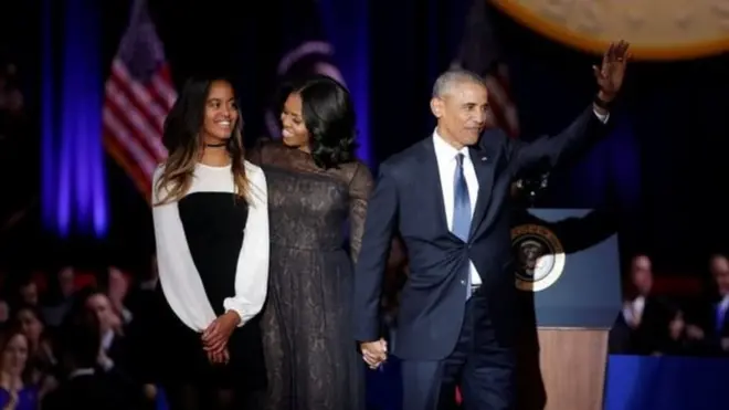 Obama ayaa ka khudbeeyay bartii uu ka jeediyay hadalkiisii ugu horeeyay markuu xilka la wareegay, 2008-dii