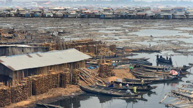 Makoko ghetto for Lagos, Nigeria.