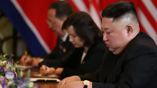 كيم في القمة مع ترامب