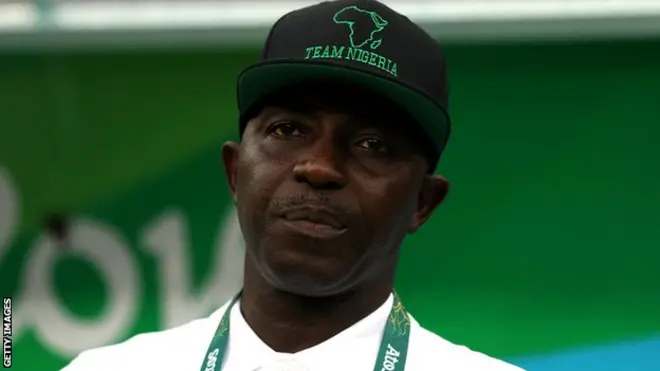 Samson Siasia coach Nigeria when dem win bronze for di 2016 Olympics for Rio.