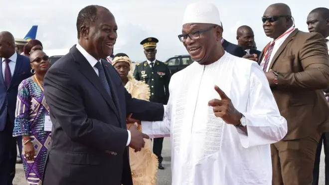 Le président Alassane Ouattara et Ibrahim Boubacar Keïta