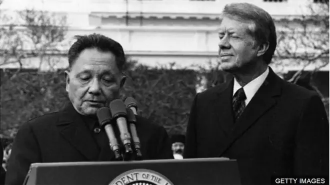 Ông Đặng Tiểu Bình gặp Tổng thống Mỹ Jimmy Carter ở Nhà Trắng năm 1979