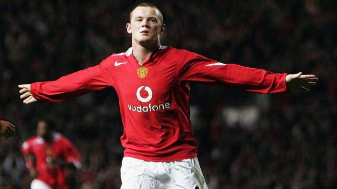 Un Rooney de 18 años el día de su debut con Manchester United.