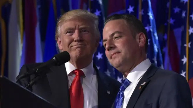 布里巴斯（右）说："他（特朗普，左）现在还不是总统，他对现任总统很尊重。"