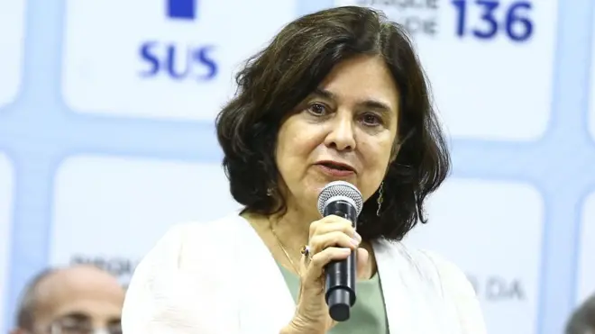 A ministra da Saúde, Nísia Trindade, durante cerimôniacasas de apostas com aposta gratisinvestidura no cargocasas de apostas com aposta gratis02/01/2023