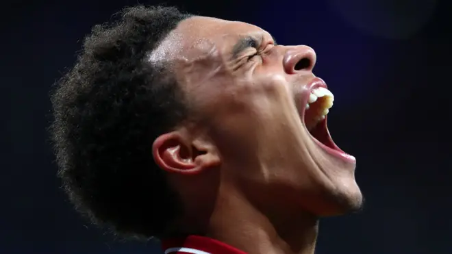 Trent Alexander-Arnold celebrates