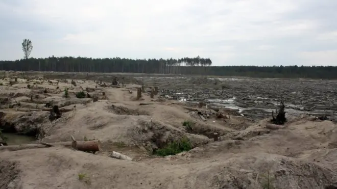 Так виглядають поля незаконного видобутку бурштину