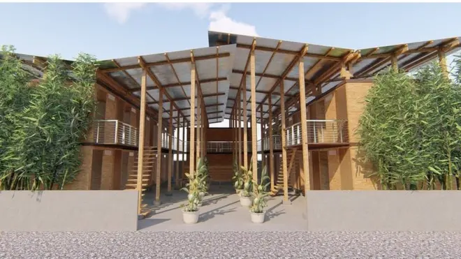 Rumah bambu CUBO dapat diproduksi dalam satu pekan kemudian didirikan dalam empat jam.