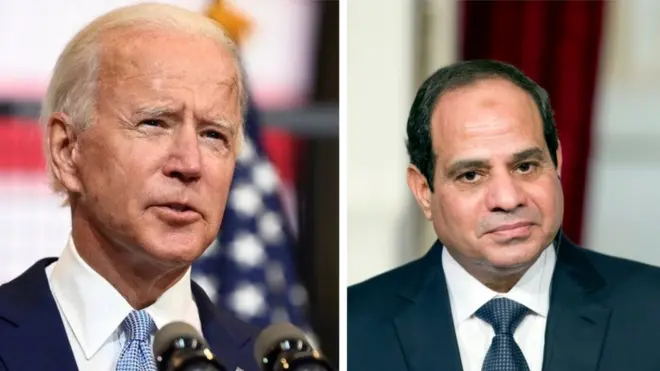 Pirezidantii Ameerikaa Joo Baayidaniifi Pirezidantii Masrii Abdul Fattaah al - Sisii