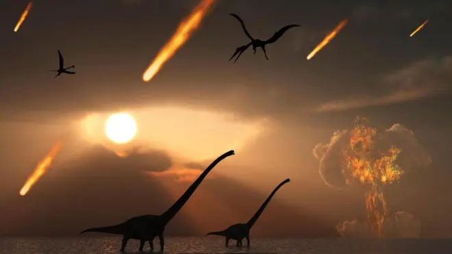 Вчені вважають, що падіння астероїда знищило 75% усього живого на Землі, зокрема майже всі види динозаврів