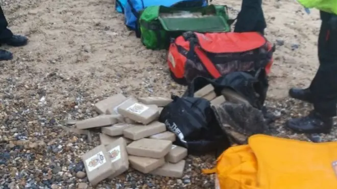 The drugs were found on two beaches on the Norfolk coast