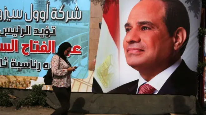 E dey almost sure say na President Abdel Fatah al-Sisi go win dis election to do second term