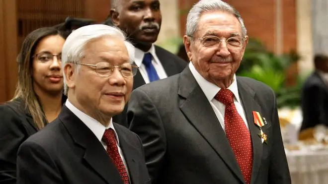 Tổng bí thư Đảng Cộng sản Việt Nam Nguyễn Phú Trọng trong chuyến thăm tới Cuba vào cuối tháng 3/2018.