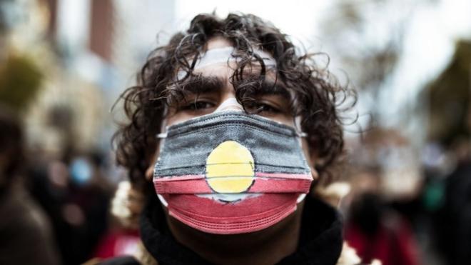 Protester in Melbourne