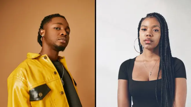 Nigerian Omah Lay (L) and South African Elaine (R)