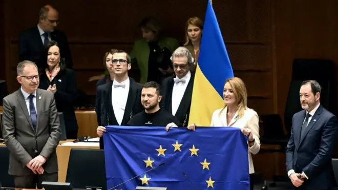 прапори ЄС та України