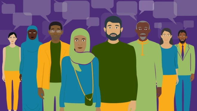 Illustration montrant des femmes et des hommes