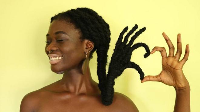 Летиция Ки создает уникальные прически из своих волос