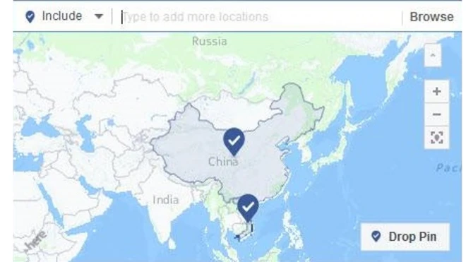 Bản đồ TQ trên FB hôm 3/7 không còn tên Hoàng Sa, Trường Sa