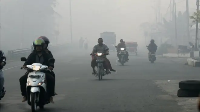 Kabut asap mengepung Kota Meulaboh selama beberapa hari terakhir.