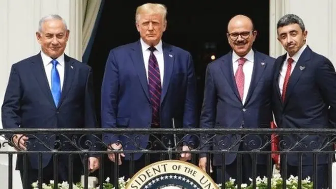 ट्रंप प्रशासन के आख़िरी दिनों में संयुक्त अरब अमीरात, बहरीन, मोरक्को और सूडान ने इसराइल के साथ समझौतों पर दस्तखत किए थे