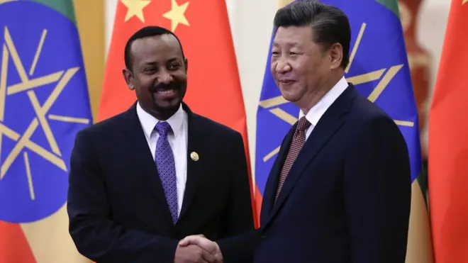 ጠቅላይ ሚኒስትር ዓብይ አህመድ እና ፕሬዝዳንት ሺ ዢንፒንግ