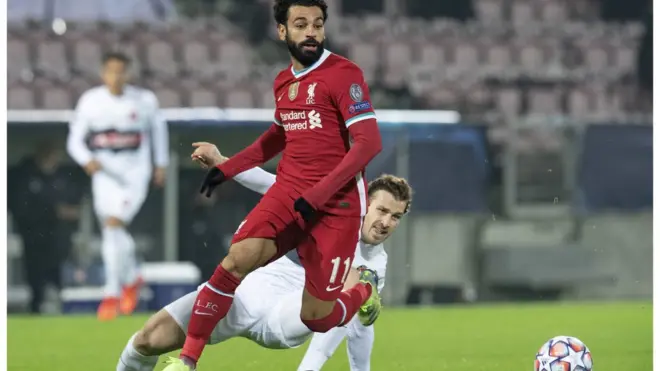 صلاح أثناء المباراة