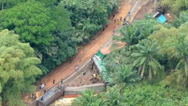 Accident d'un train de marchandises à Ndenga Mongo, dans la province du Kasaï au sud de la République démocratique du Congo. ( Photo d'archive).