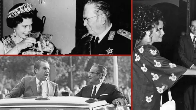 Tito sa Elizabetom Drugom, Ričardom Niksonom i Elizabet Tejlor