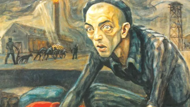 पोलिश-फ़्रेंच यहूदी डेविड ओलर की पेंटिंग जो उन्होंने हिटलर के नाज़ी यातना गृह ऑस्त्विज़ कैंप की ख़ौफ़नाक यादों पर बनाईं