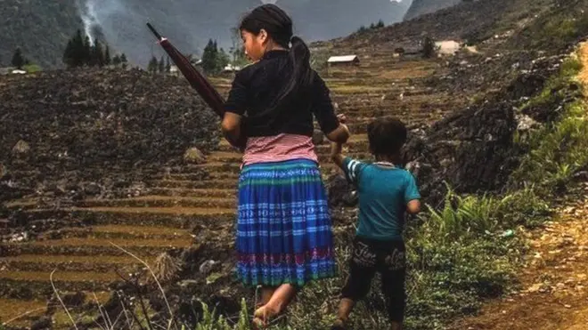 ઉત્તર વિયેતનામના અંતરિયાળ વિસ્તારનો ફોટોગ્રાફ