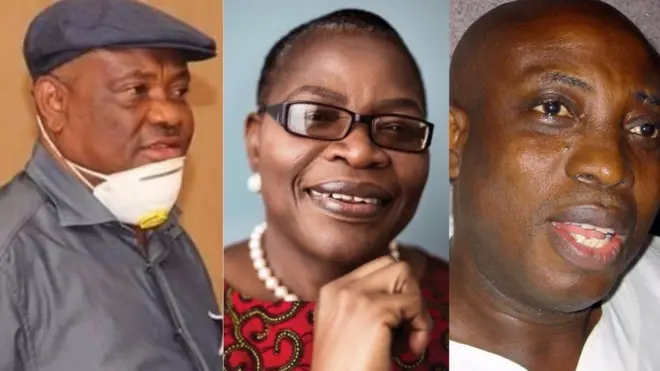 Nyesom Wike, Oby Ezekwesili na Raph Uwazuruike