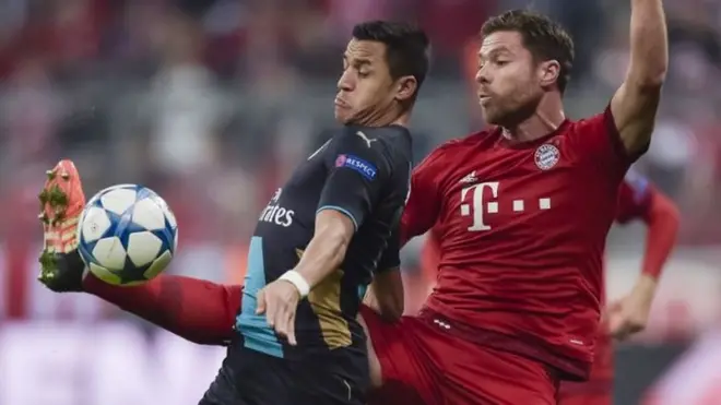 Arsenal's Alexis Sanchez na Xabi Alonso