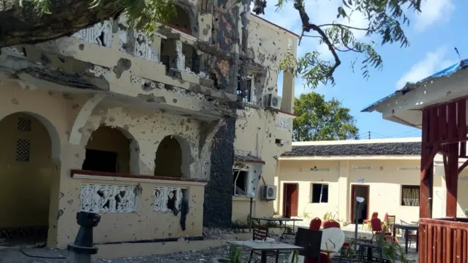 Muuqaalka Hotel Cascaseey burburkii kadib