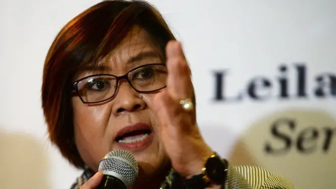 Leila de Lima merupakan mantan Menteri Kehakiman di masa pemerintahan Gloria Arroyo.