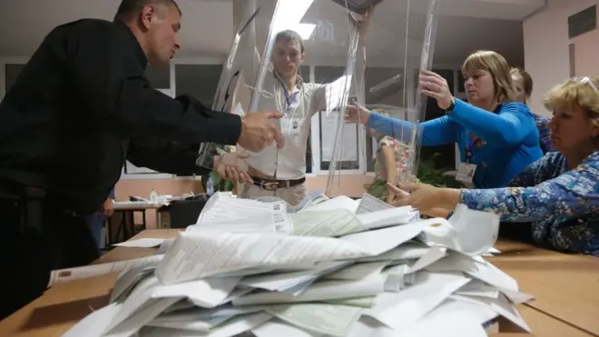 В Крыму и Севастополе уверенную победу одержала Единая Россия - от 55 до 70% по спискам.