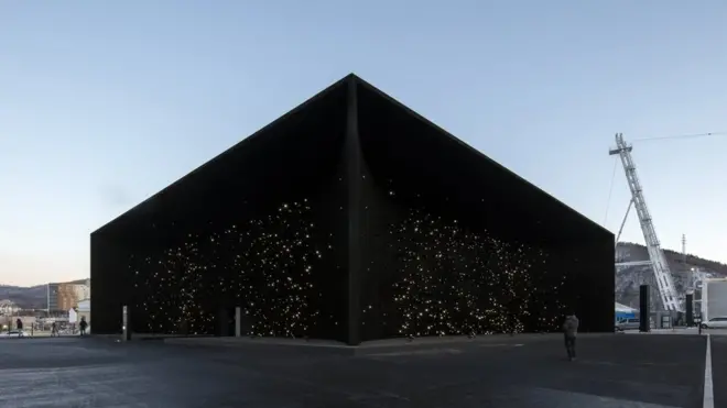 El Pabellón Hyundai de Pyeongchang es parte de las instalaciones de los Juegos Olímpicos de invierno en esa ciudad surcoreana.