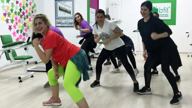 a Zumba class