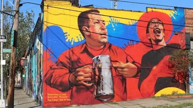 Mural homenaje a Hugo Cháve en el Bronx