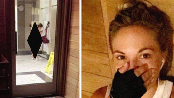 Dani Mathers difundió el 13 de julio la fotografía que tomó en un gimnasio de la cadena LA Fitness en California.