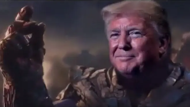 تغريدة من حملة ترامب تركّب رأسه على جسد شخصية ثانوس الشرير الخارق