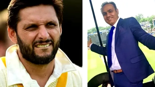 آفریدی اور سہواگ نے اتوار کو انڈیا اور پاکستان کے درمیان ہونے والے فائنل میچ کے بارے میں ٹویٹ کیا