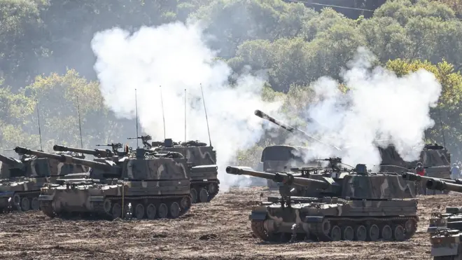 كوريا الجنوبية تجري تدريبات مشتركة مع الولايات المتحدة.