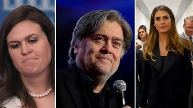Sarah Huckabee Sanders, Steve Bannon, Hope Hicks