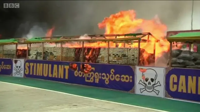 1 milyar dolarlık uyuşturucu yakılıyor